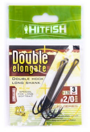 Двойник HitFish Double Elongate Hook With Long Shank