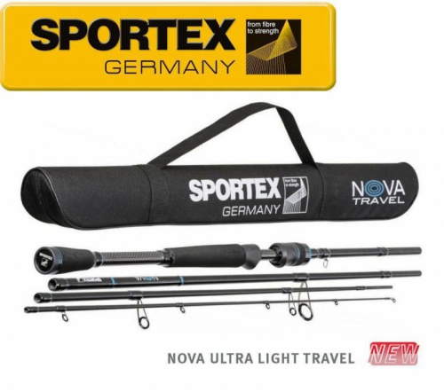 Спиннинг Sportex Nova Travel PT2100 ULR 2.10m 2-8g (4-част.+ тубус)